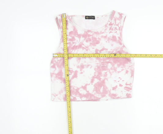 I Saw It First Women’s Pink Tie Dye Cropped Tank Top Size M
