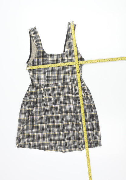 Topshop Women’s Multicoloured Check Pinafore Mini Dress UK 6