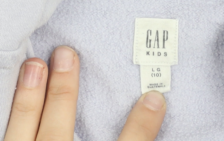 GAP Kids Girls Purple Hoodie Jacket Age 10-11 Years Full Zip Logo