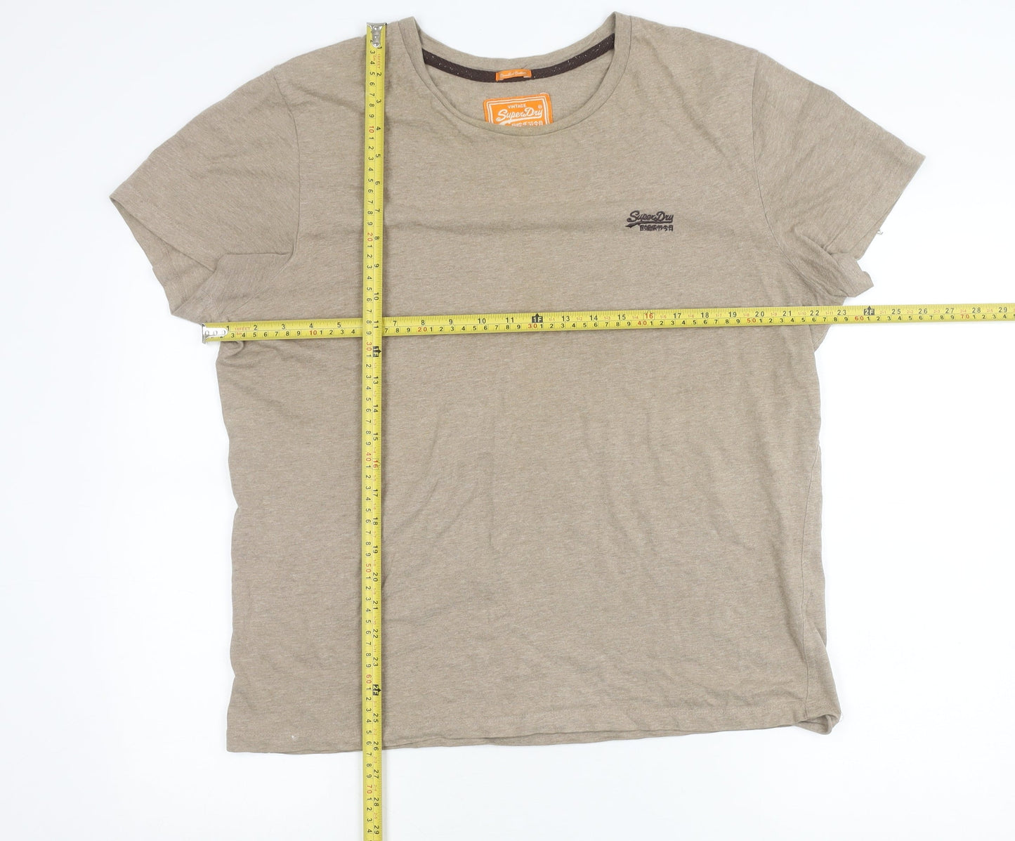 Superdry Mens Beige L Crew Neck Cotton Vintage Logo T-Shirt