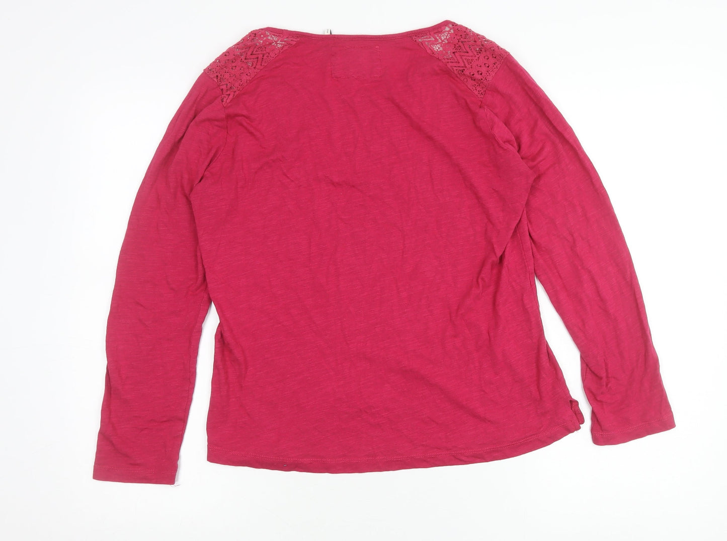 Womens UK Size 12 FatFace Pink Basic T-Shirt