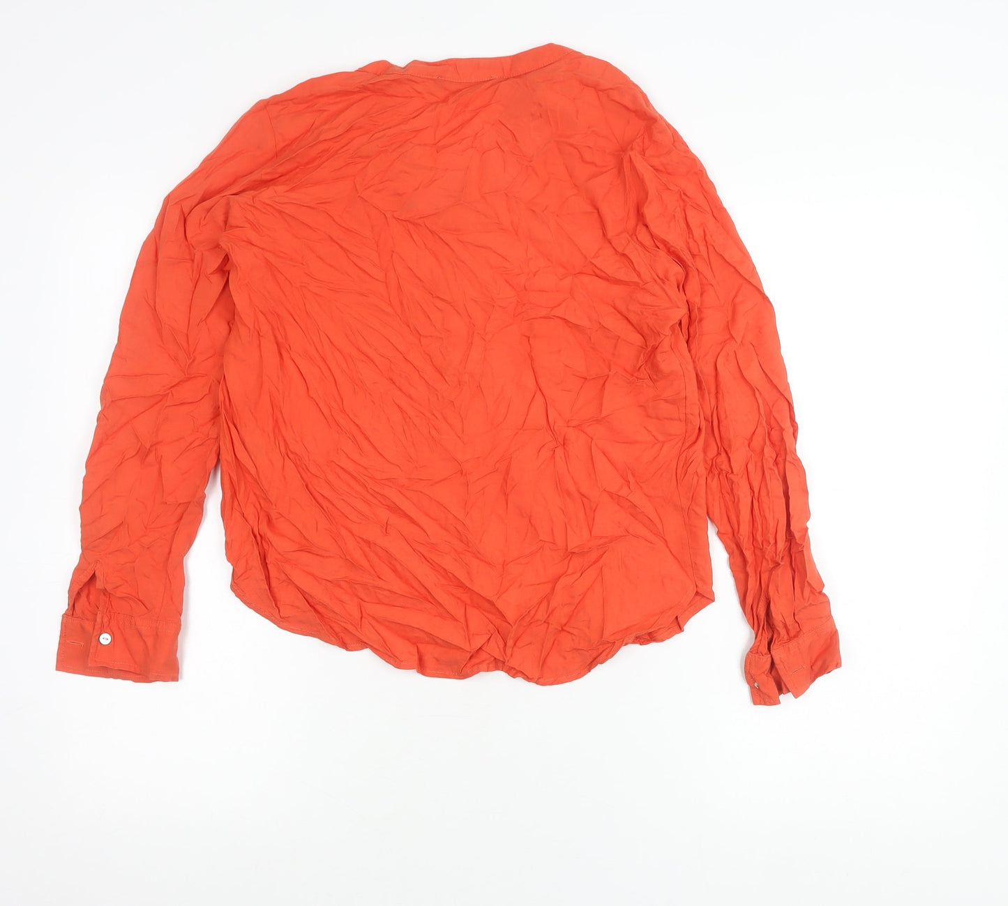 Womens UK Size 10 Marks and Spencer Orange Basic Button-Up