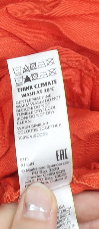 Womens UK Size 10 Marks and Spencer Orange Basic Button-Up