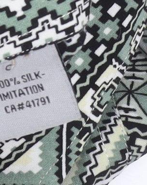 Osborn Men’s Green Geometric Aztec Short Sleeve Button-Up Shirt M 40in