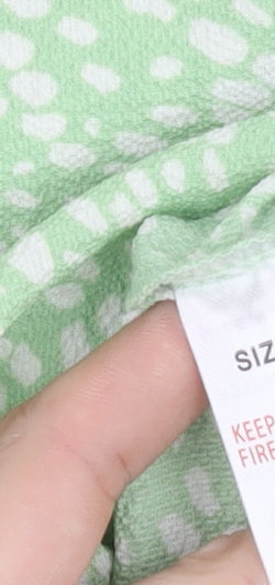 Papaya Womens Green Polka Dot Blouse Size 18 V-Neck Tunic Top