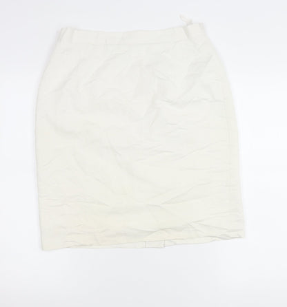 Paul Laporte Women’s White Size 16 Pencil Skirt Knee Length Viscose Blend