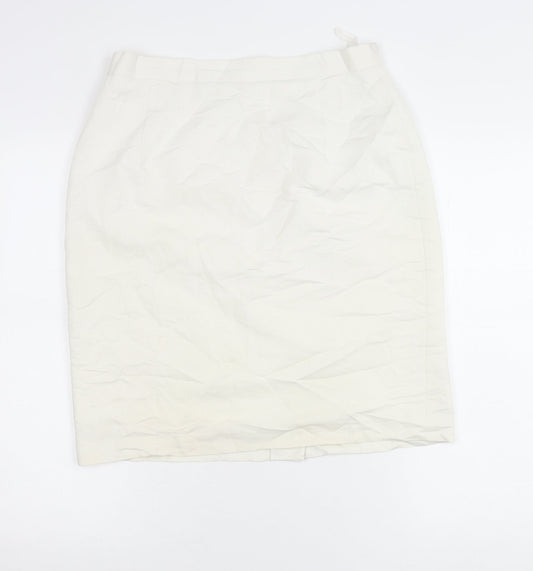 Paul Laporte Women’s White Size 16 Pencil Skirt Knee Length Viscose Blend