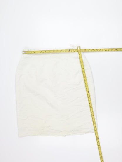 Paul Laporte Women’s White Size 16 Pencil Skirt Knee Length Viscose Blend