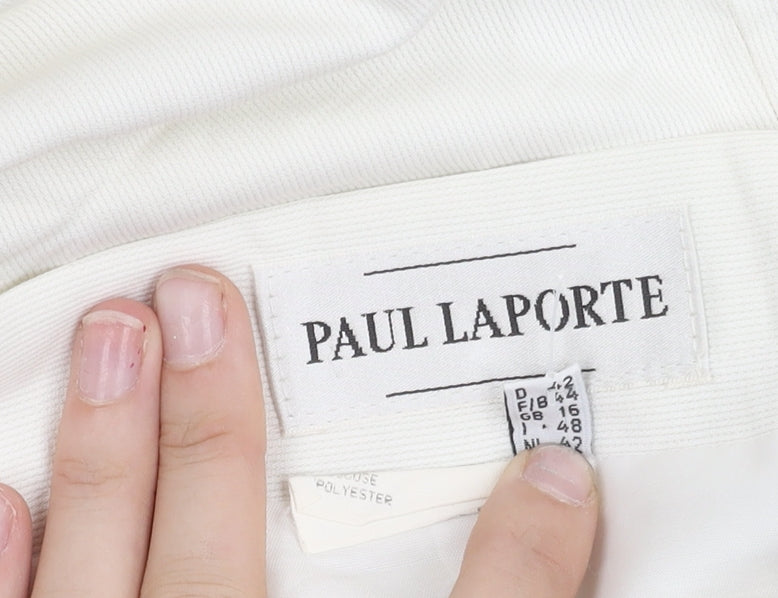 Paul Laporte Women’s White Size 16 Pencil Skirt Knee Length Viscose Blend