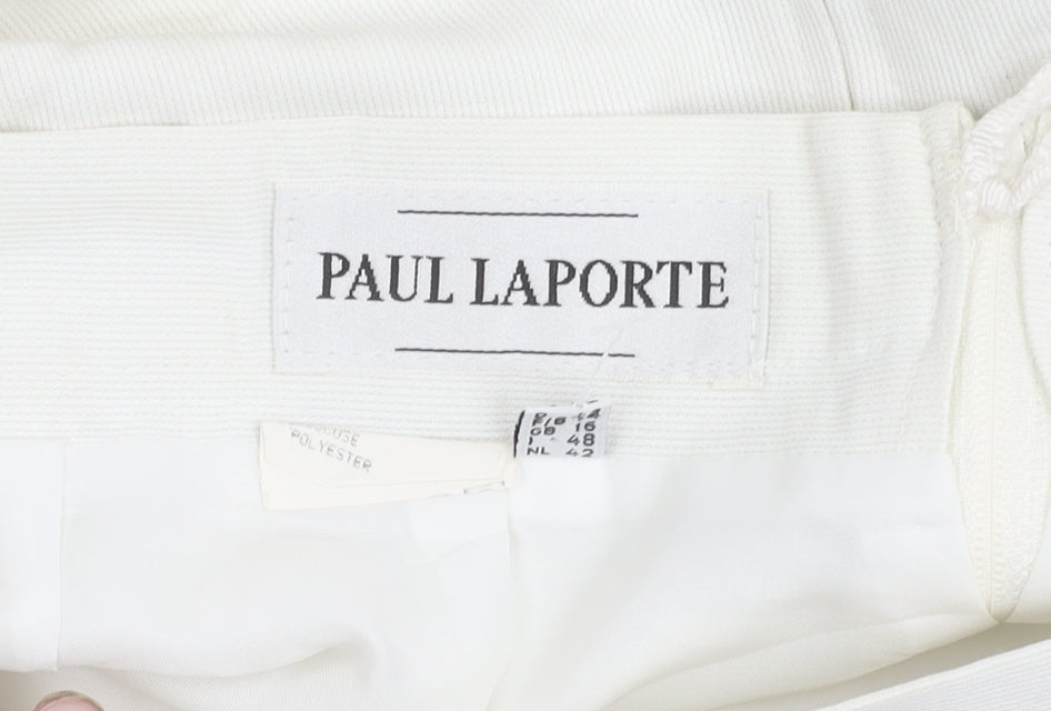 Paul Laporte Women’s White Size 16 Pencil Skirt Knee Length Viscose Blend