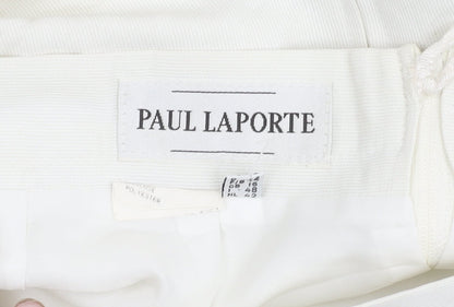 Paul Laporte Women’s White Size 16 Pencil Skirt Knee Length Viscose Blend