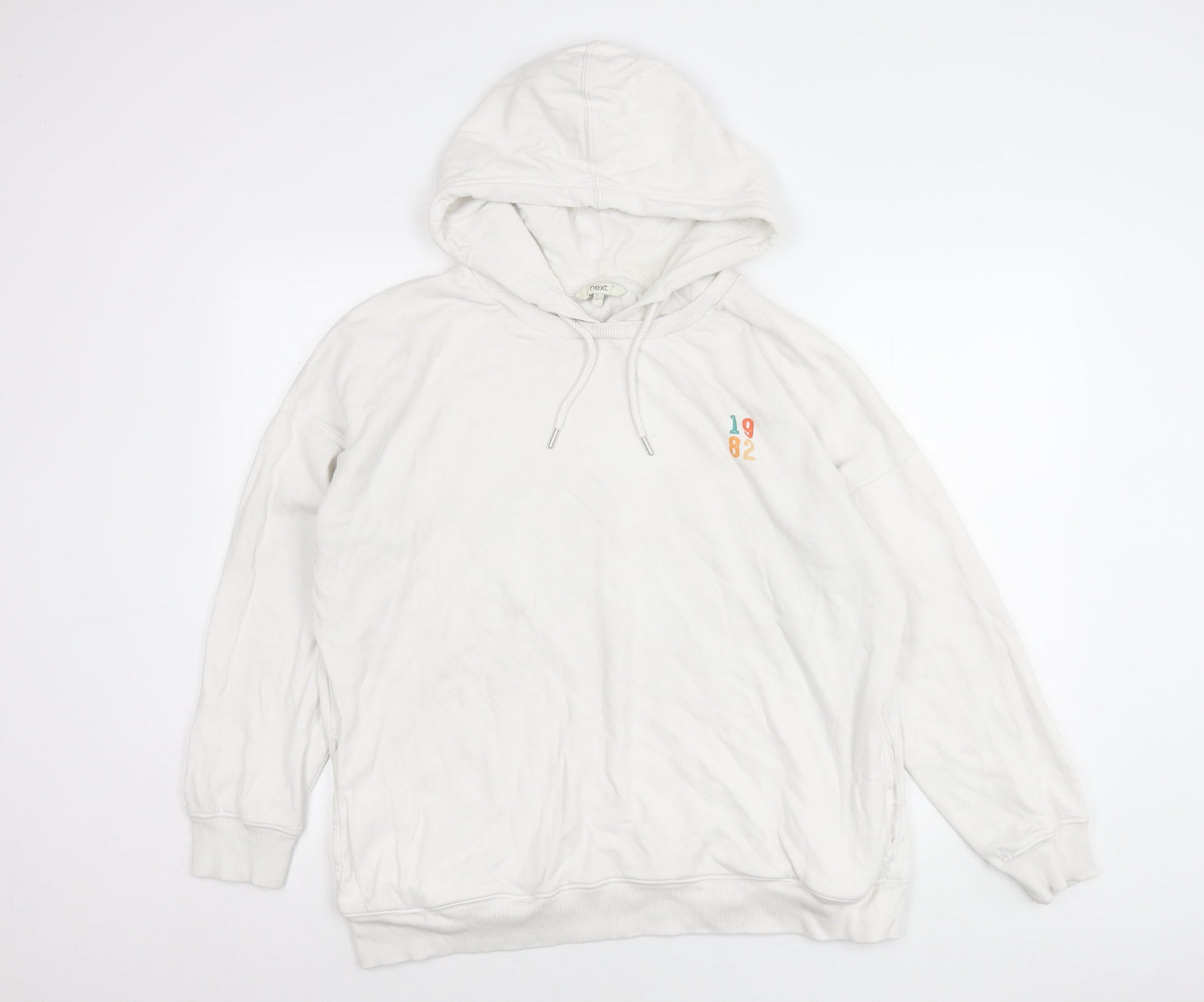 Next Womens White Hoodie L Pullover Cotton Oakland California Print