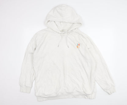 Next Womens White Hoodie L Pullover Cotton Oakland California Print