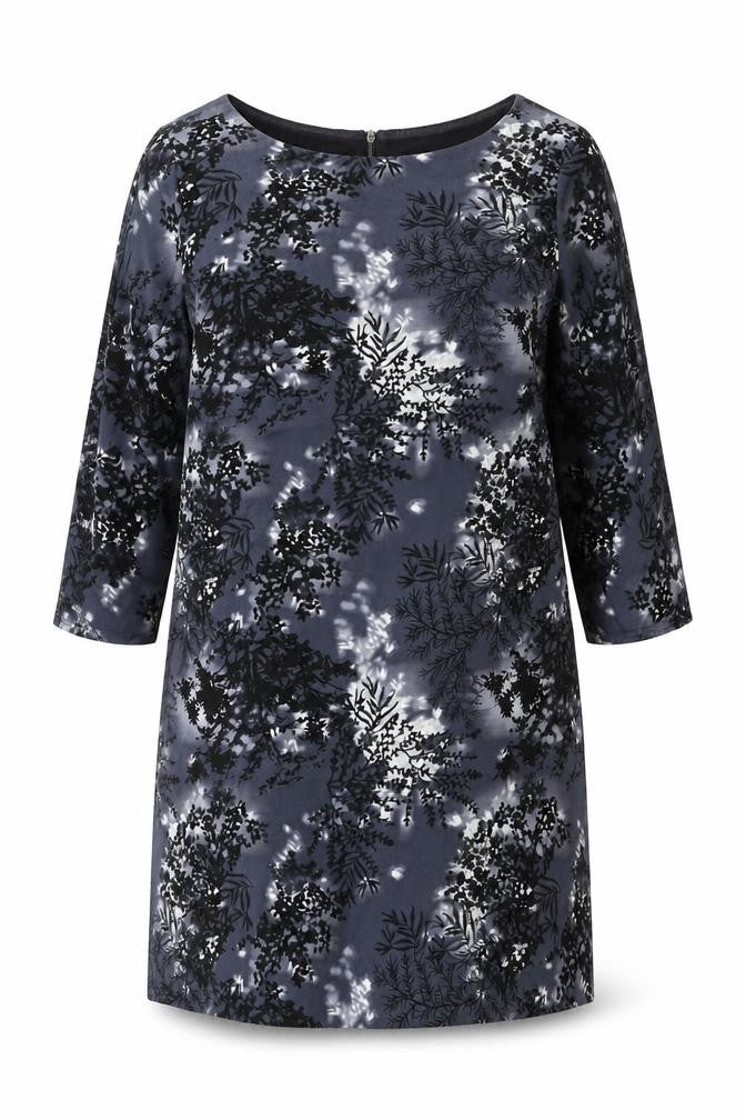 RJR John Rocha Womens Grey Floral Knee Length Shift Dress Size 18