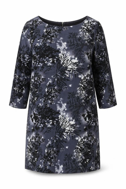 RJR John Rocha Womens Grey Floral Knee Length Shift Dress Size 18