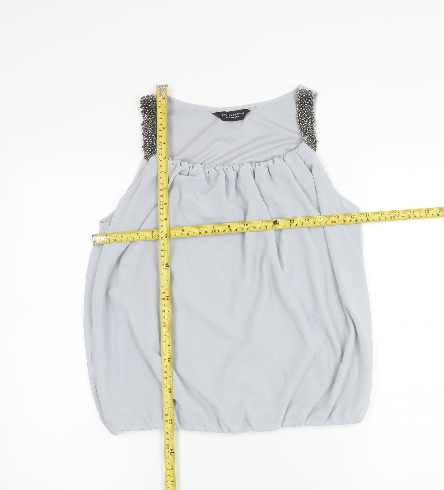 Womens UK Size 12 Dorothy Perkins Grey Basic Tank