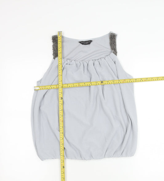 Womens UK Size 12 Dorothy Perkins Grey Basic Tank