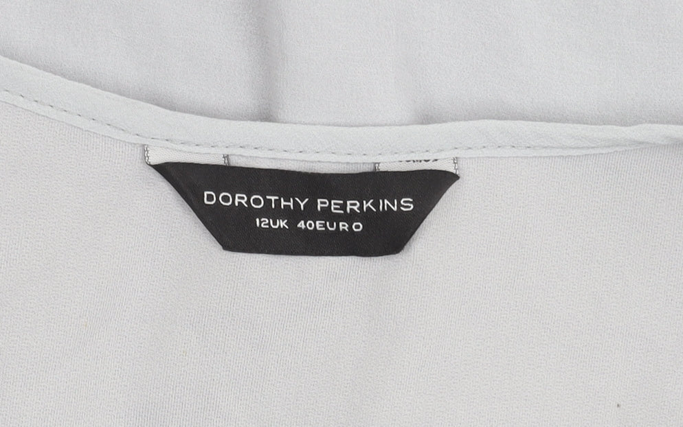 Womens UK Size 12 Dorothy Perkins Grey Basic Tank