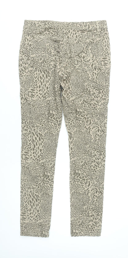 George Womens Beige Animal Print Skinny Jeans Size 12
