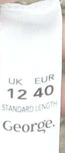 George Womens Beige Animal Print Skinny Jeans Size 12