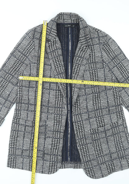 F&F Women's Grey Check Coat UK 12 Mid-Length Overcoat
