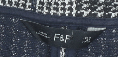 F&F Women's Grey Check Coat UK 12 Mid-Length Overcoat