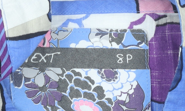 Next Petite Women’s Blue Floral A-Line Halter Dress Size 8