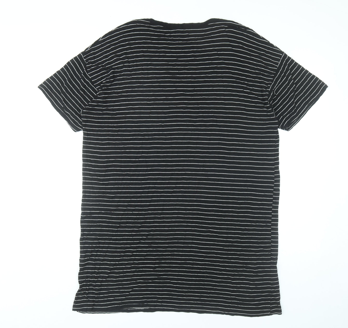 Boohoo Women’s Black Striped T-Shirt Dress Size 16 Casual