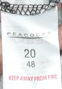 Peacocks Women’s Black Floral Skater Dress Size 20 Knee Length