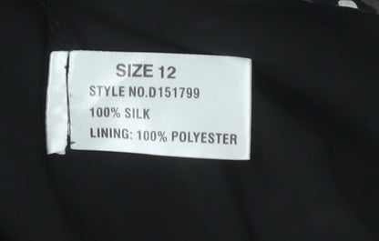 Linea Women’s Black Animal Print Silk A-Line Dress Size 12