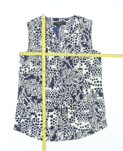 Womens UK Size 10 Paul Costelloe Blue Basic Blouse