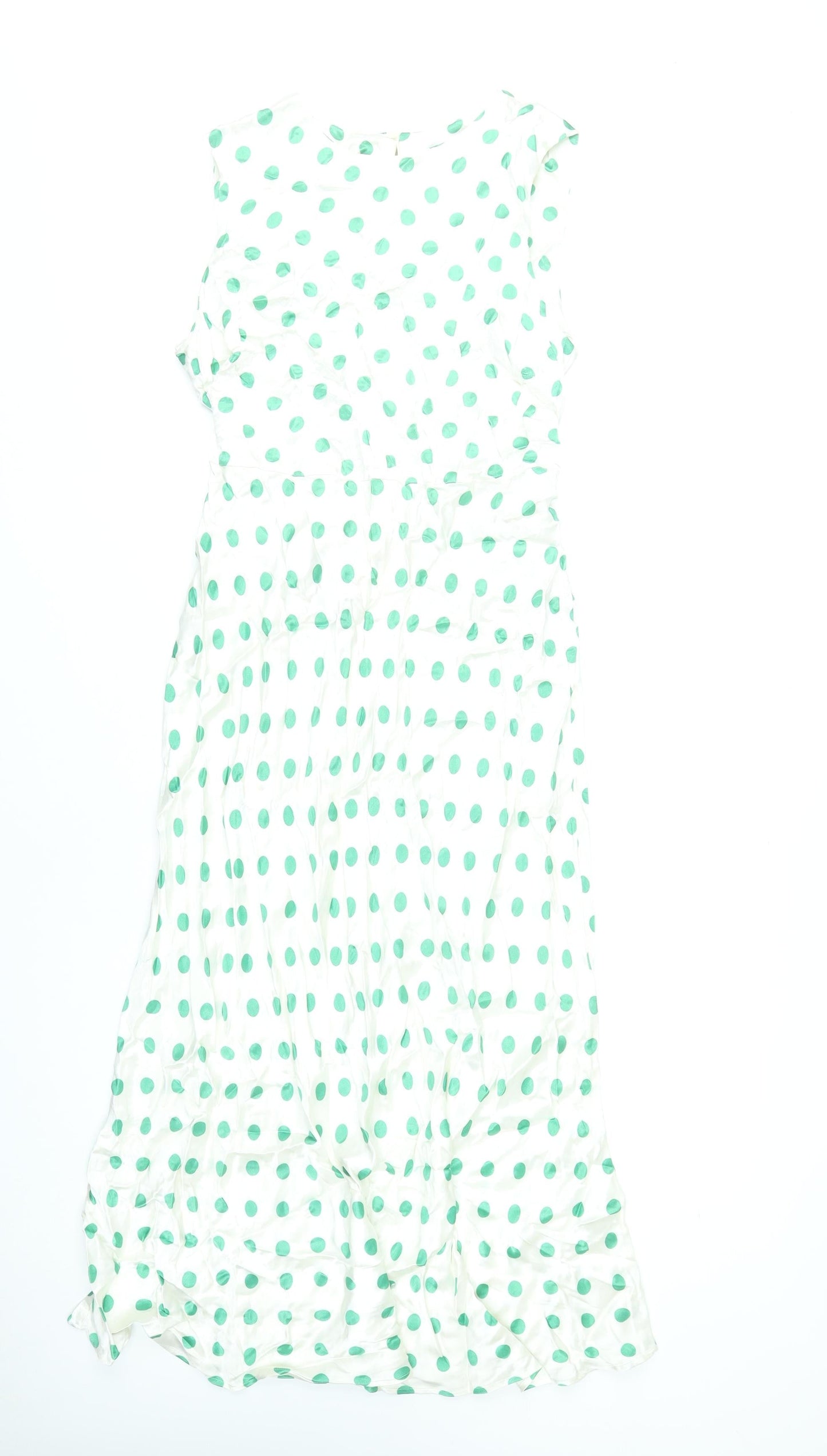 Marks and Spencer Women’s White Polka Dot A-Line Midi Dress Size 14