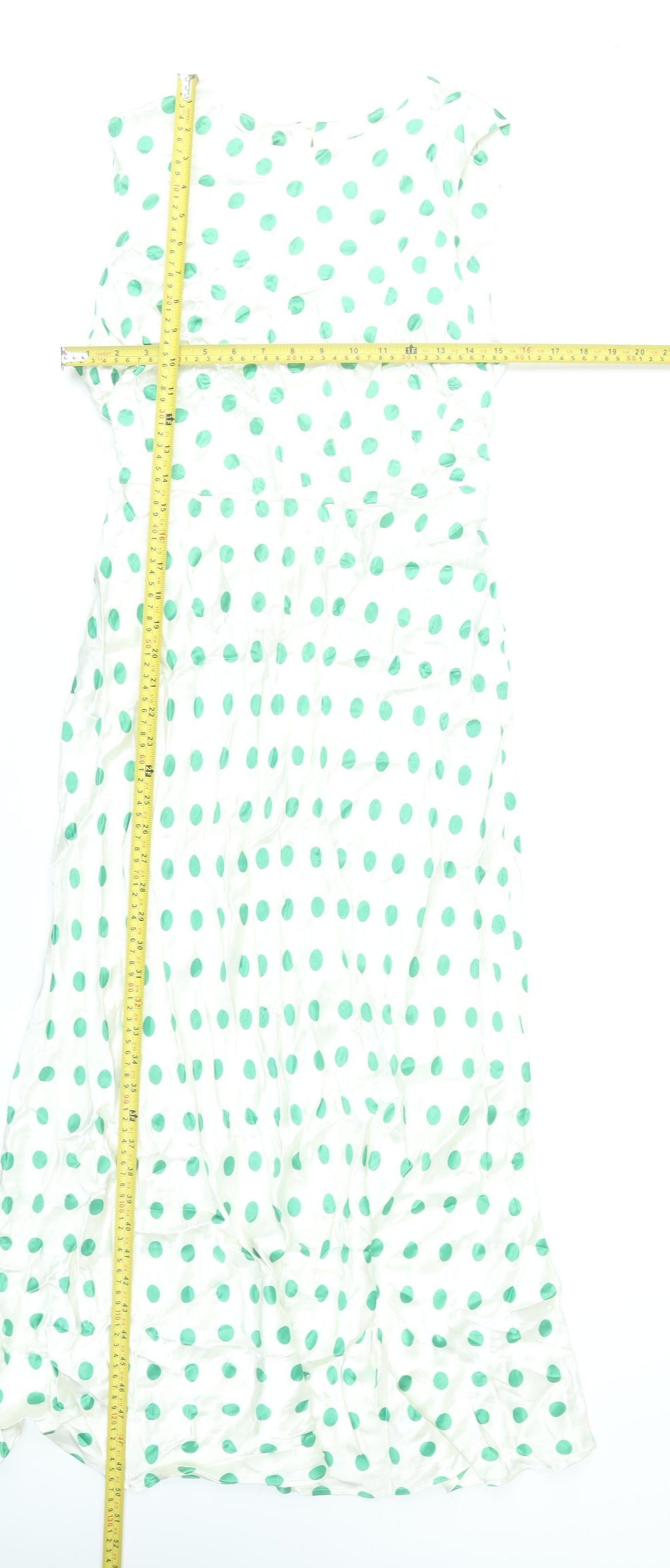 Marks and Spencer Women’s White Polka Dot A-Line Midi Dress Size 14