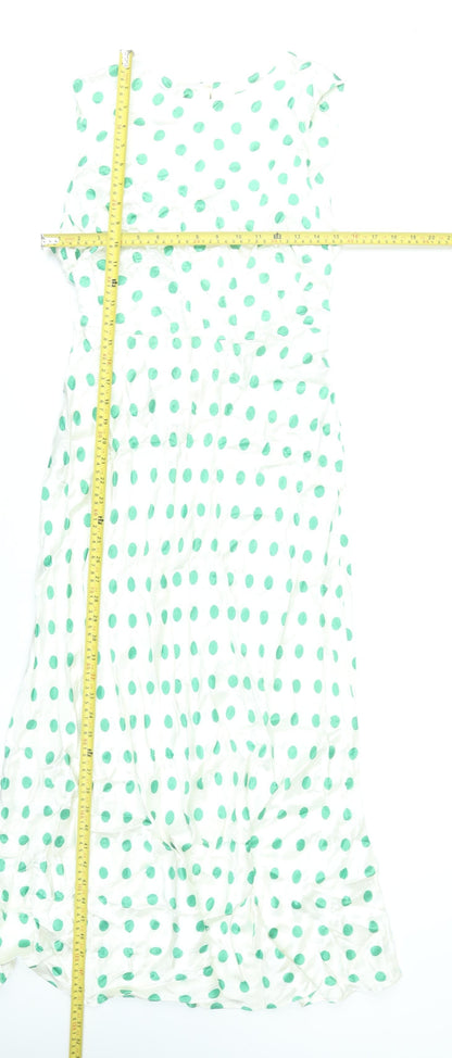 Marks and Spencer Women’s White Polka Dot A-Line Midi Dress Size 14