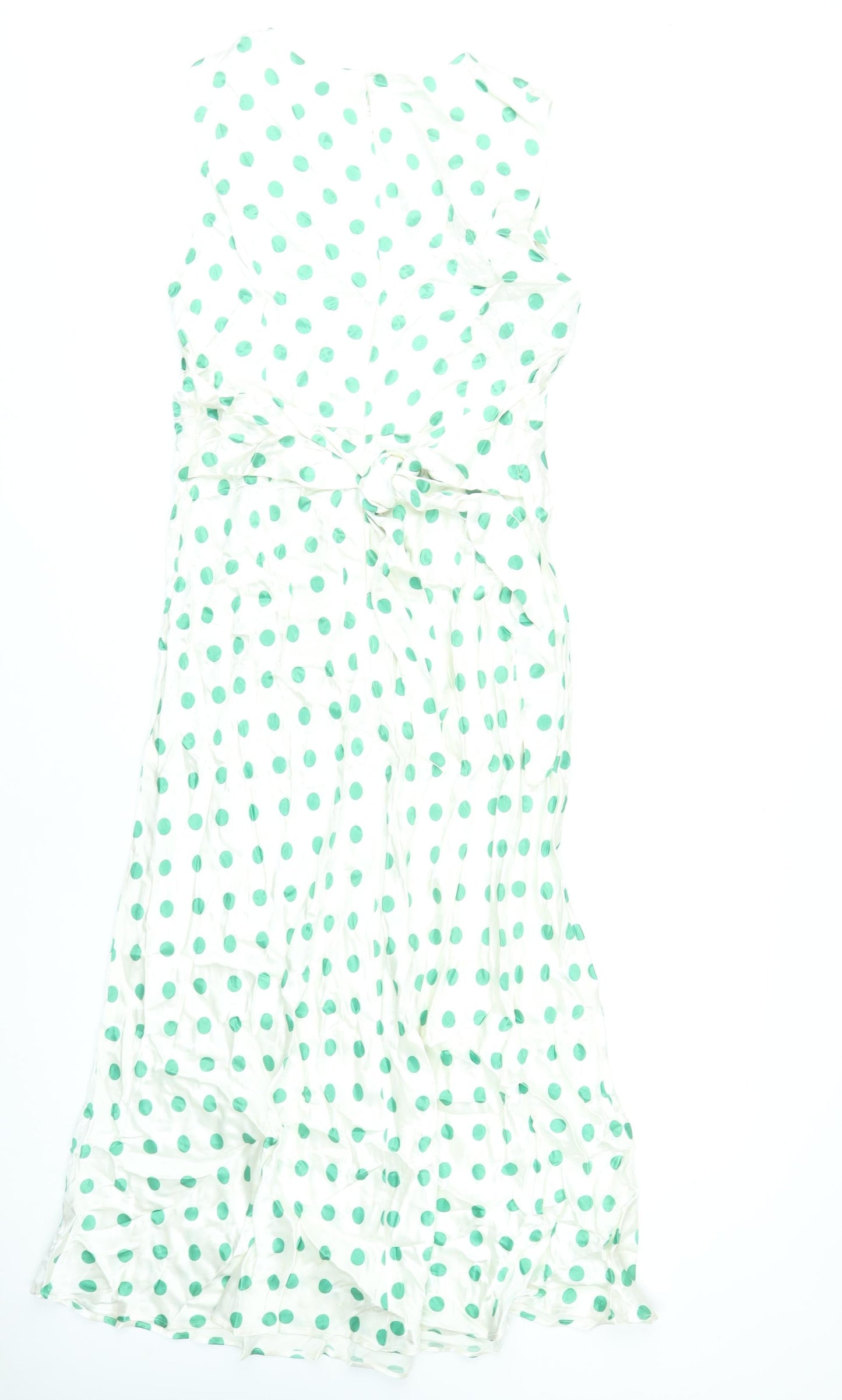 Marks and Spencer Women’s White Polka Dot A-Line Midi Dress Size 14