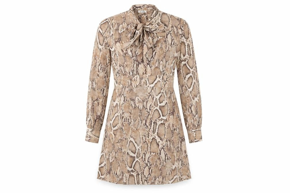 River Island Women’s Brown Snake Print Mini Shift Dress UK 10