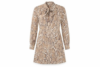 River Island Women’s Brown Snake Print Mini Shift Dress UK 10