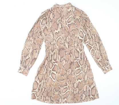 River Island Women’s Brown Snake Print Mini Shift Dress UK 10