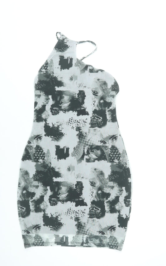 H&M Divided Women’s Black Bodycon One Shoulder Sleeveless Dress Size S