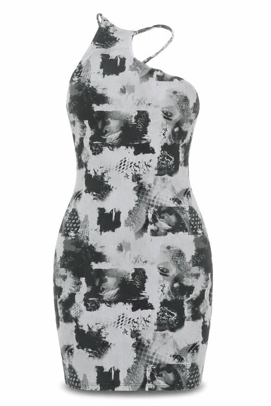 H&M Divided Women’s Black Bodycon One Shoulder Sleeveless Dress Size S