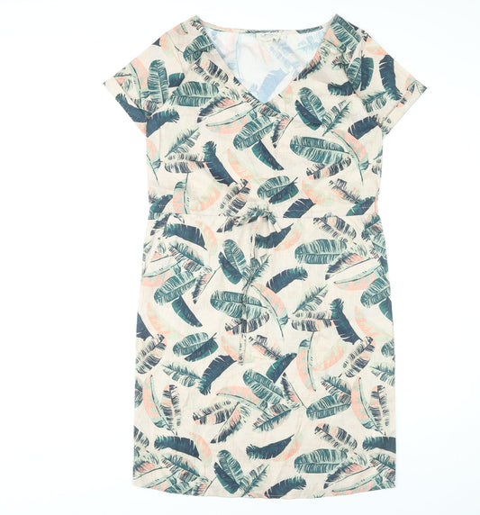 Mountain Warehouse Women’s Beige Tropical Print Shift Dress Size 8