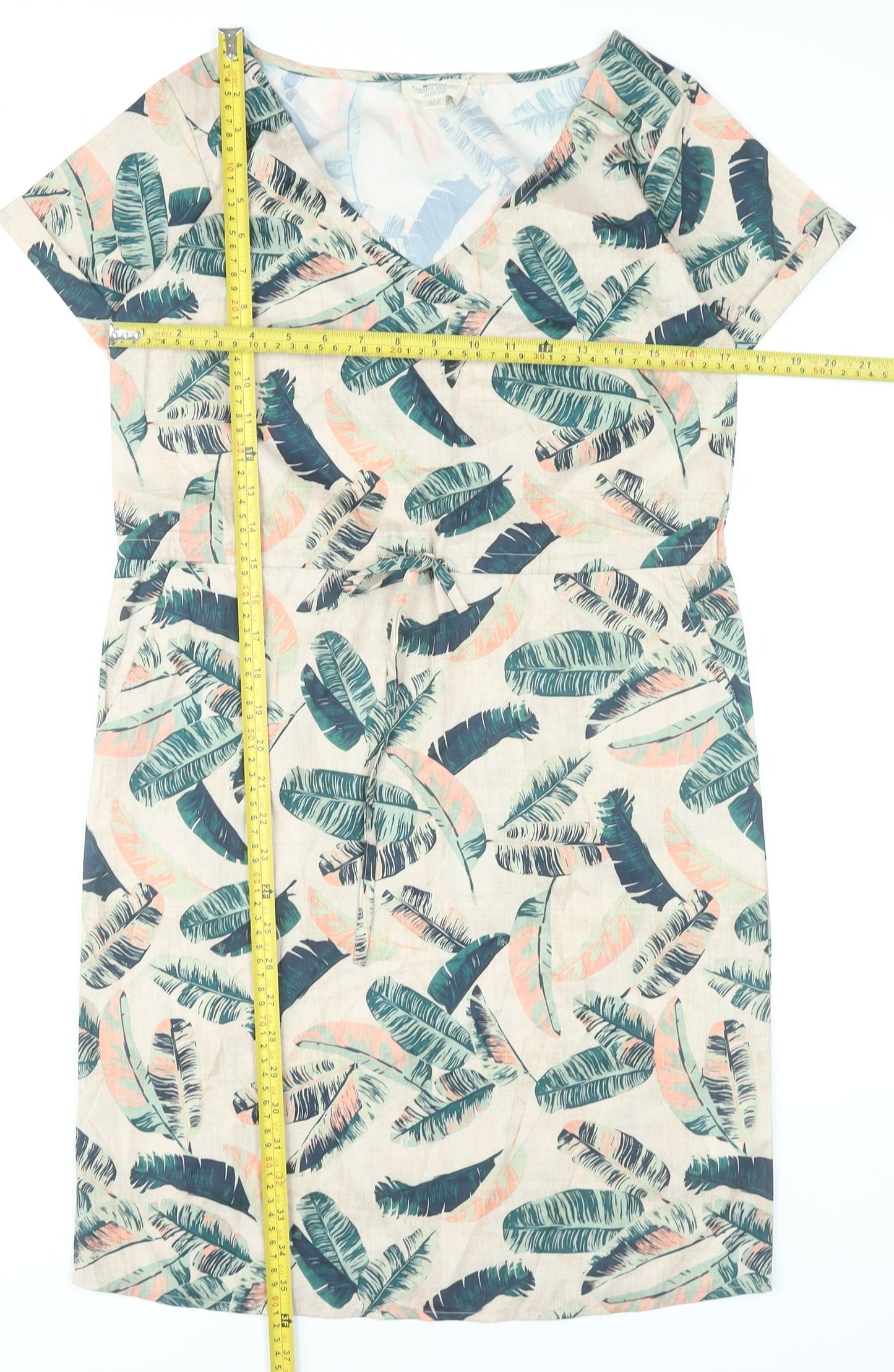 Mountain Warehouse Women’s Beige Tropical Print Shift Dress Size 8