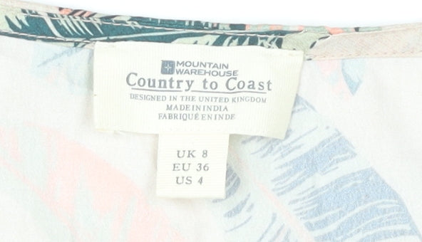 Mountain Warehouse Women’s Beige Tropical Print Shift Dress Size 8