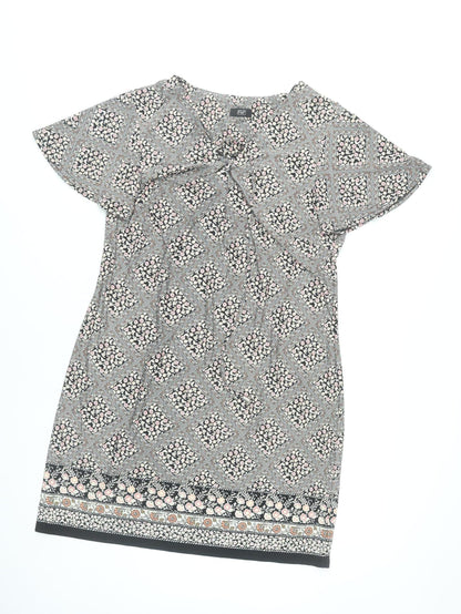 F&F Womens Multicoloured Floral Shift Dress Size 18 Short Sleeve
