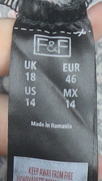 F&F Womens Multicoloured Floral Shift Dress Size 18 Short Sleeve