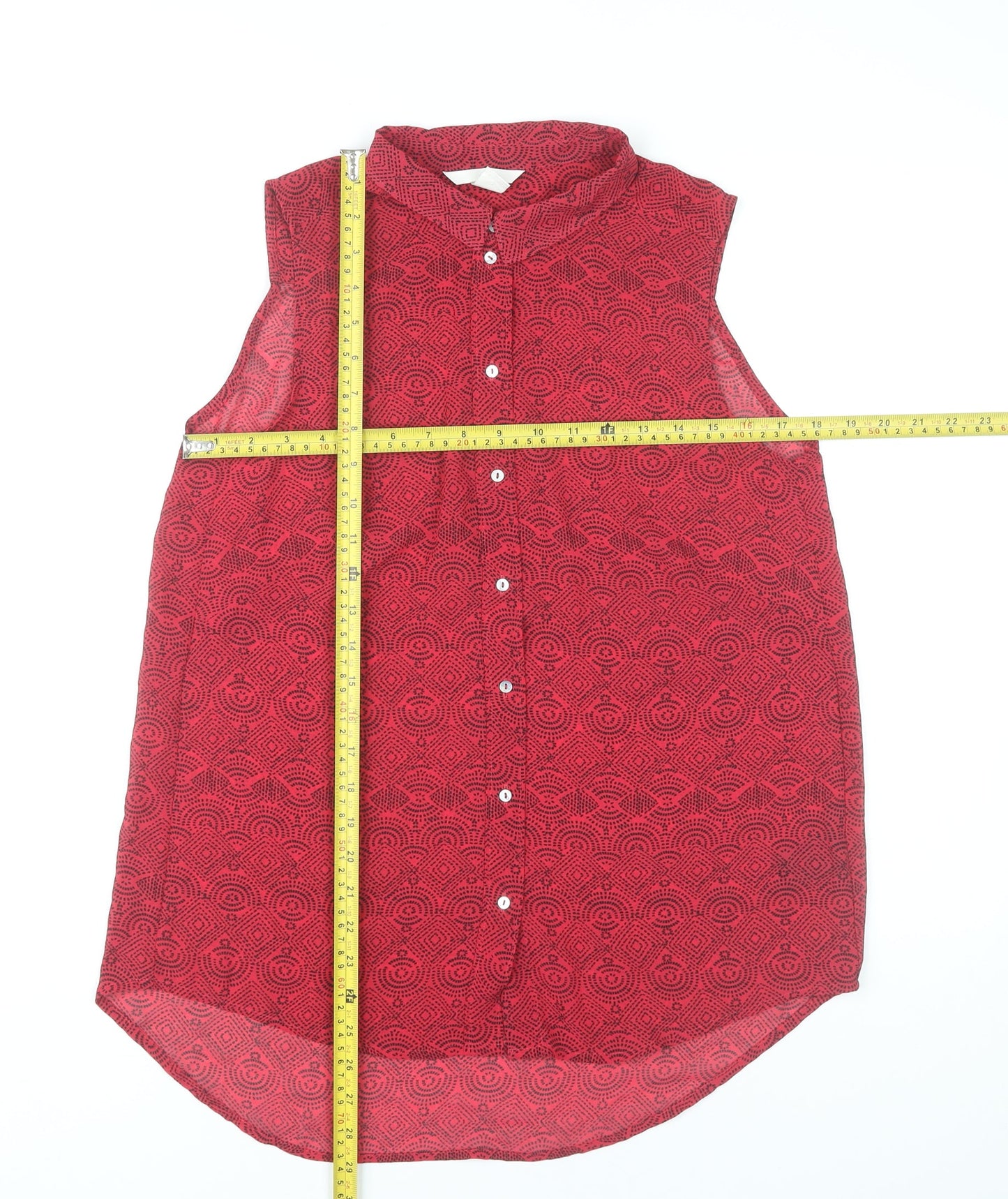 Womens UK Size 8 H&M Red Basic Blouse