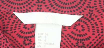 Womens UK Size 8 H&M Red Basic Blouse
