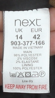 Next Women Beige Check Sleeveless Sheath Dress Size 14