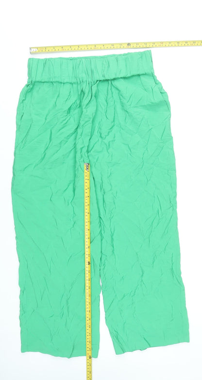Whistles Women’s Green Size 12 Wide-Leg Lightweight Trousers