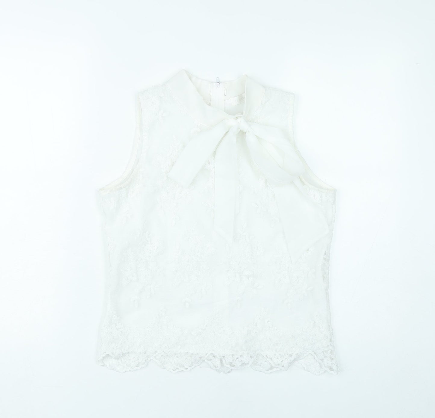 Womens UK Size S Flamant Rose White Camisole Blouse